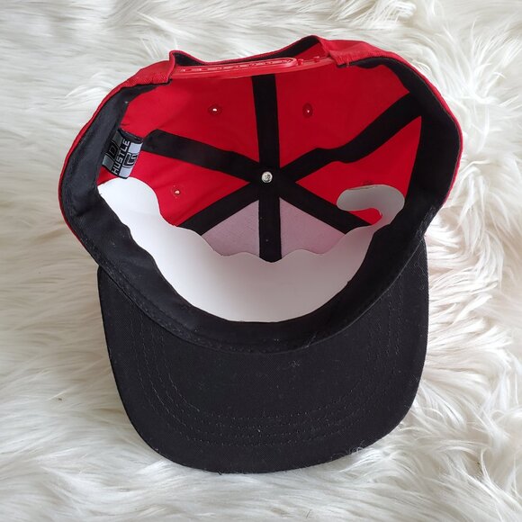 Hustle Red/Black & LIL'OG Cream Snapback Hat Cap SZ (One Size) - Picture 6 of 13
